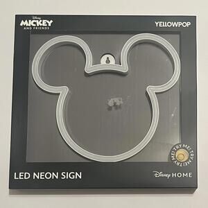 DISNEY YELLOWPOP MICKEY MOUSE ICON EARS SHAPE LED "NEON" LIGHT UP SIGN DECOR NEW